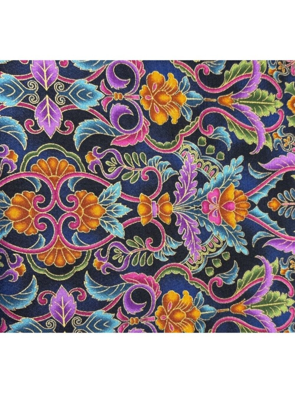 Floral Leaf Print Cotton Fabric Robert Kaufman 25 x 44" Quilting Sewing